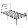 HOMCOM Marco De Cama Individual De Metal 31 Cm Para Colchón 90x190 Cm Con Cabecera Forma De Mariposa Estructura De Cama Con Espacio Bajo De Almacenamiento 95x196x100 Cm Negro