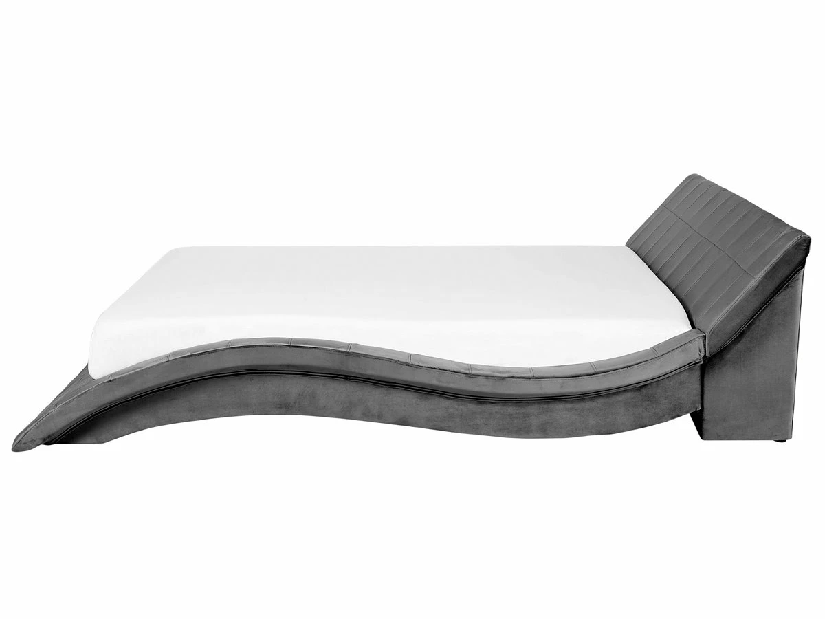 Cama Con Somier De Terciopelo Gris 180 X 200 Cm VICHY - Imagen 5