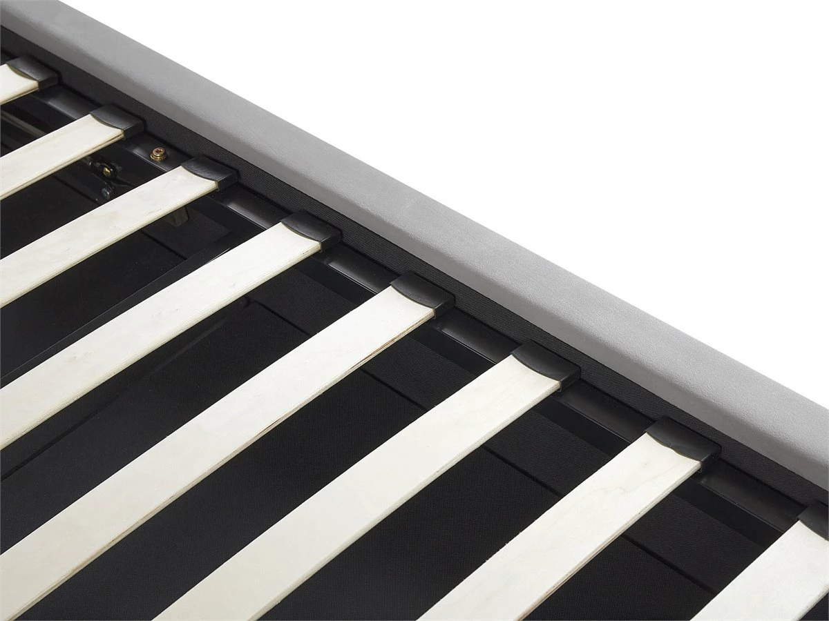 Cama Con Somier De Terciopelo Gris Claro 160 X 200 Cm BATILLY - Imagen 8