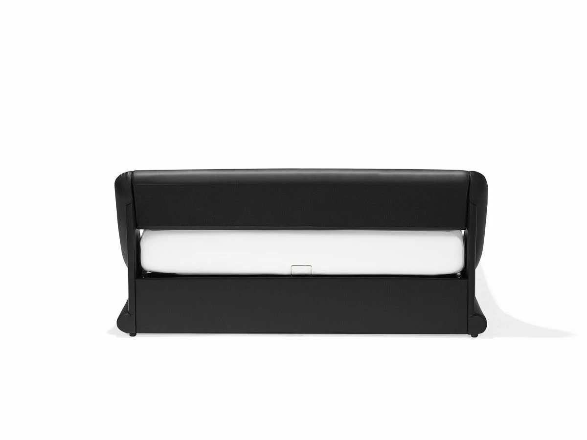 Cama Con Almacenaje De Piel Sintética Negra 160 X 200 Cm AVIGNON - Imagen 8