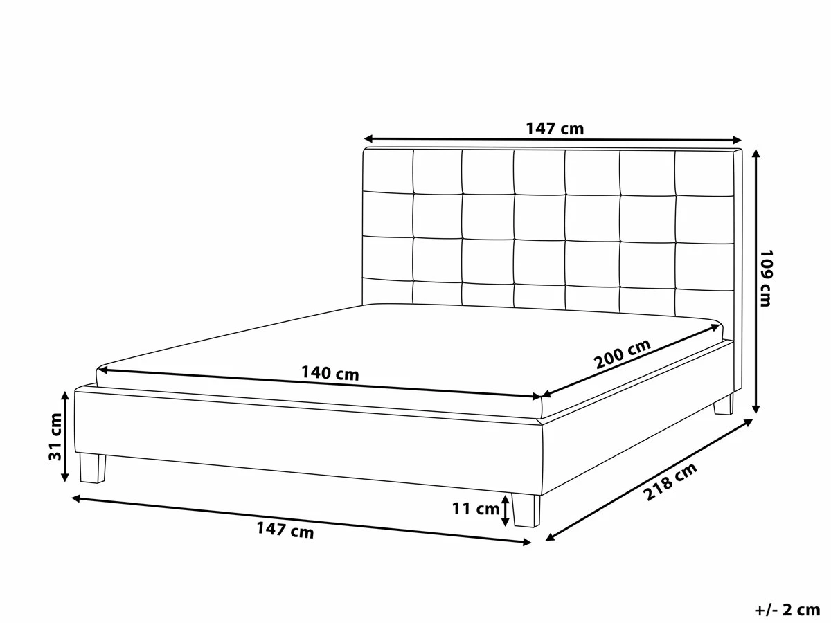 Cama De Agua De Poliéster Gris Oscuro/negro 140 X 200 Cm LA ROCHELLE - Imagen 3