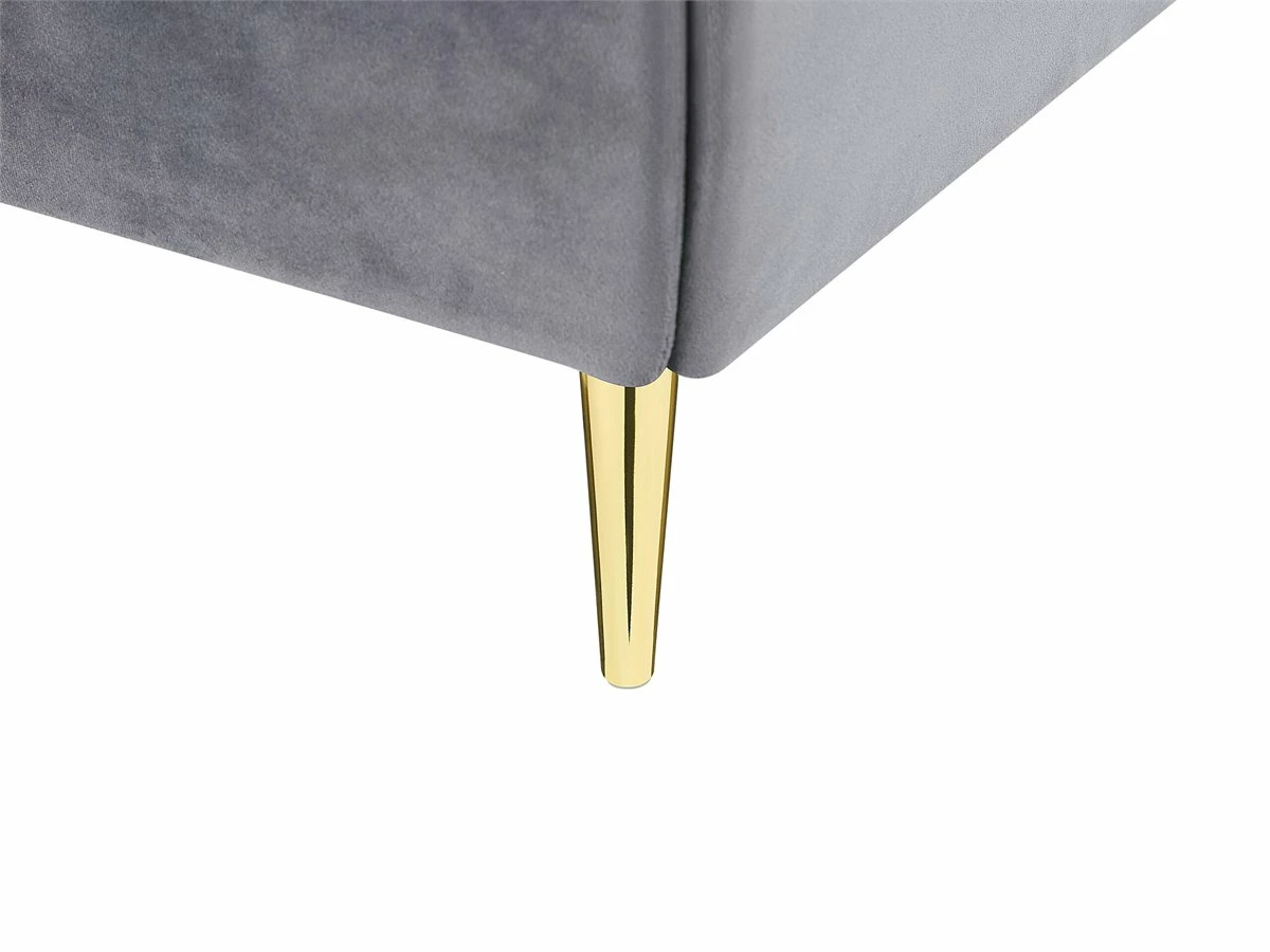 Cama Con Somier De Terciopelo Gris 140 X 200 Cm FORBACH - Imagen 8