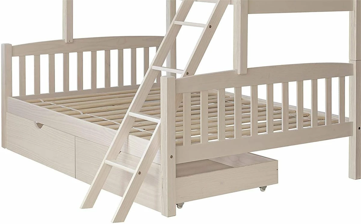 Venprodin |Juego De 2 Cajones,Pack Cajones Para Litera Color Blanco Lavado 95x24x86cm - Imagen 2