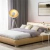 Cama LED De Piel Dorado/plateado 180 X 200 Cm PARIS