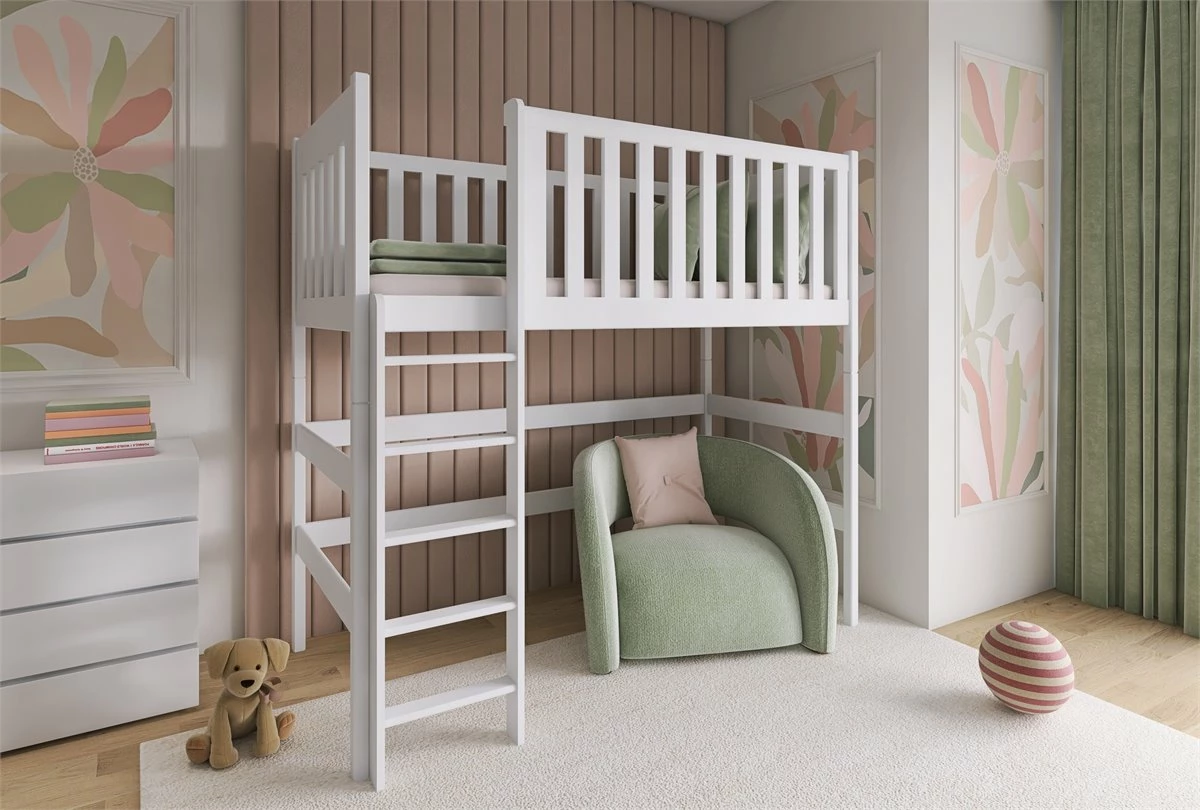 Litera Loft Laura Cama Flotante Individual 80x200 Cm Blanco - Imagen 2