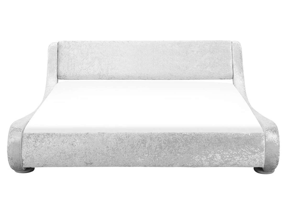 Cama De Terciopelo Plateado 160 X 200 Cm AVIGNON - Imagen 4