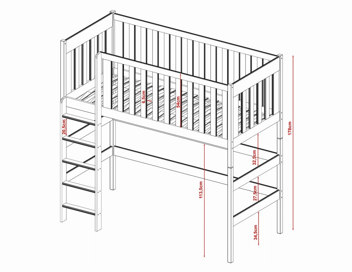 Litera Loft Laura Cama Flotante Individual 80x200 Cm Blanco - Imagen 3