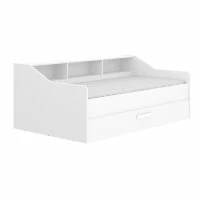 Cama Nido Drag 1 Cajón 3 Huecos De Almacenaje Blanco 60x194x97 Cm