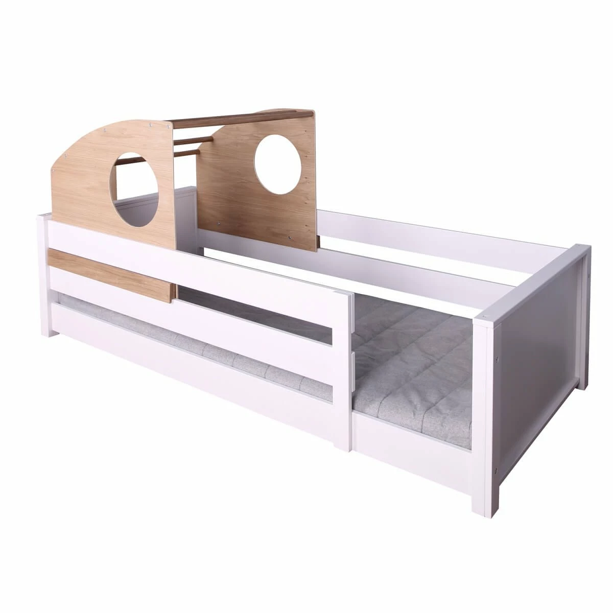 Cama Baja Montessori Protección Anticaídas Con Cabaña KASVA 206x98x57 Cm - Imagen 3