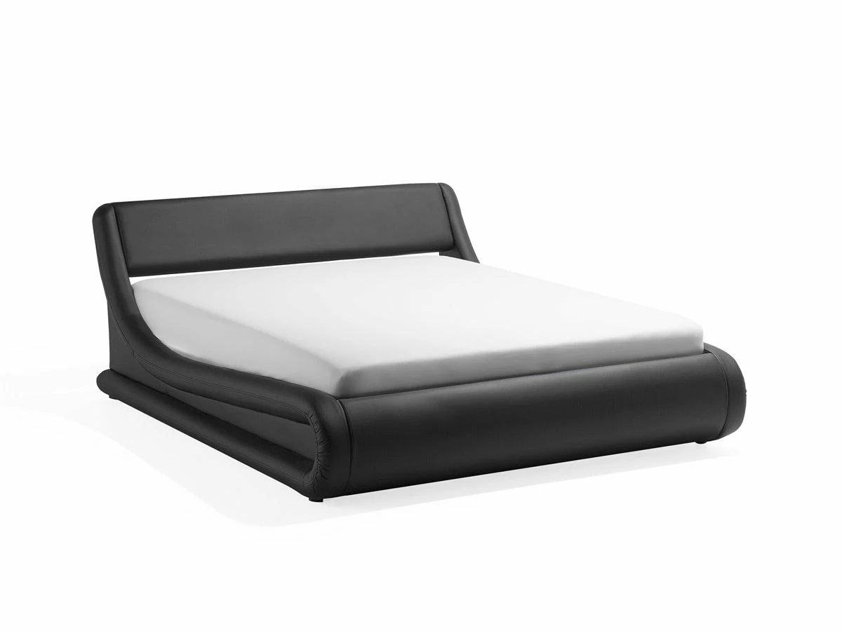 Cama Con Almacenaje De Piel Sintética Negra 160 X 200 Cm AVIGNON - Imagen 6