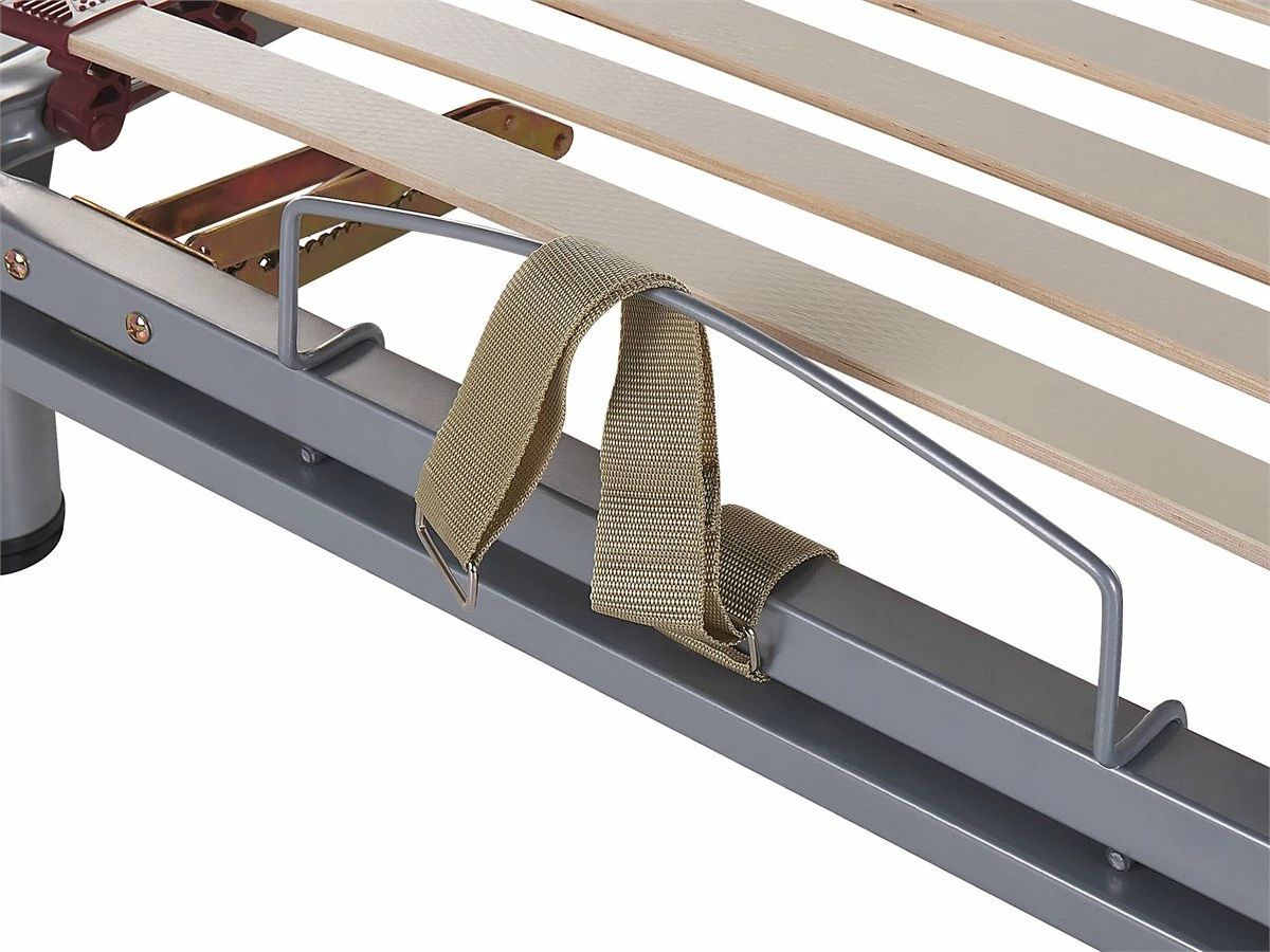 Conjunto De 2 Somieres Articulado Manual De Metal Gris Oscuro/rojo/blanco 90 X 200 Cm MOON - Imagen 9