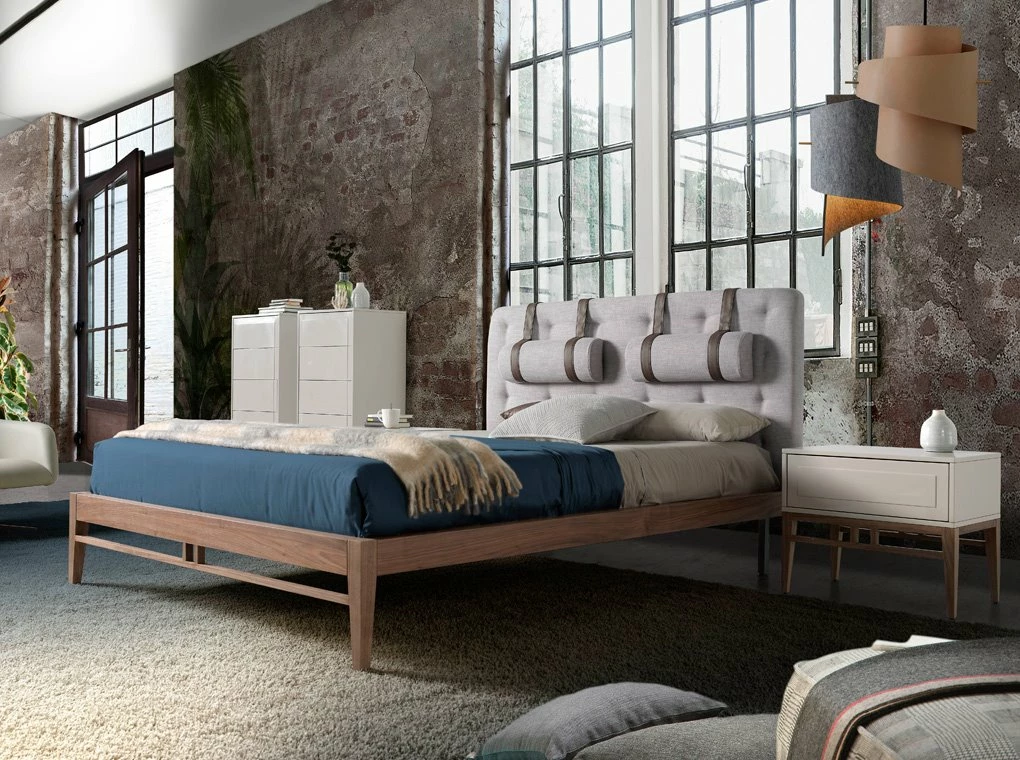 ANGEL CERDA Cama Tapizada Tela Gris - Imagen 2