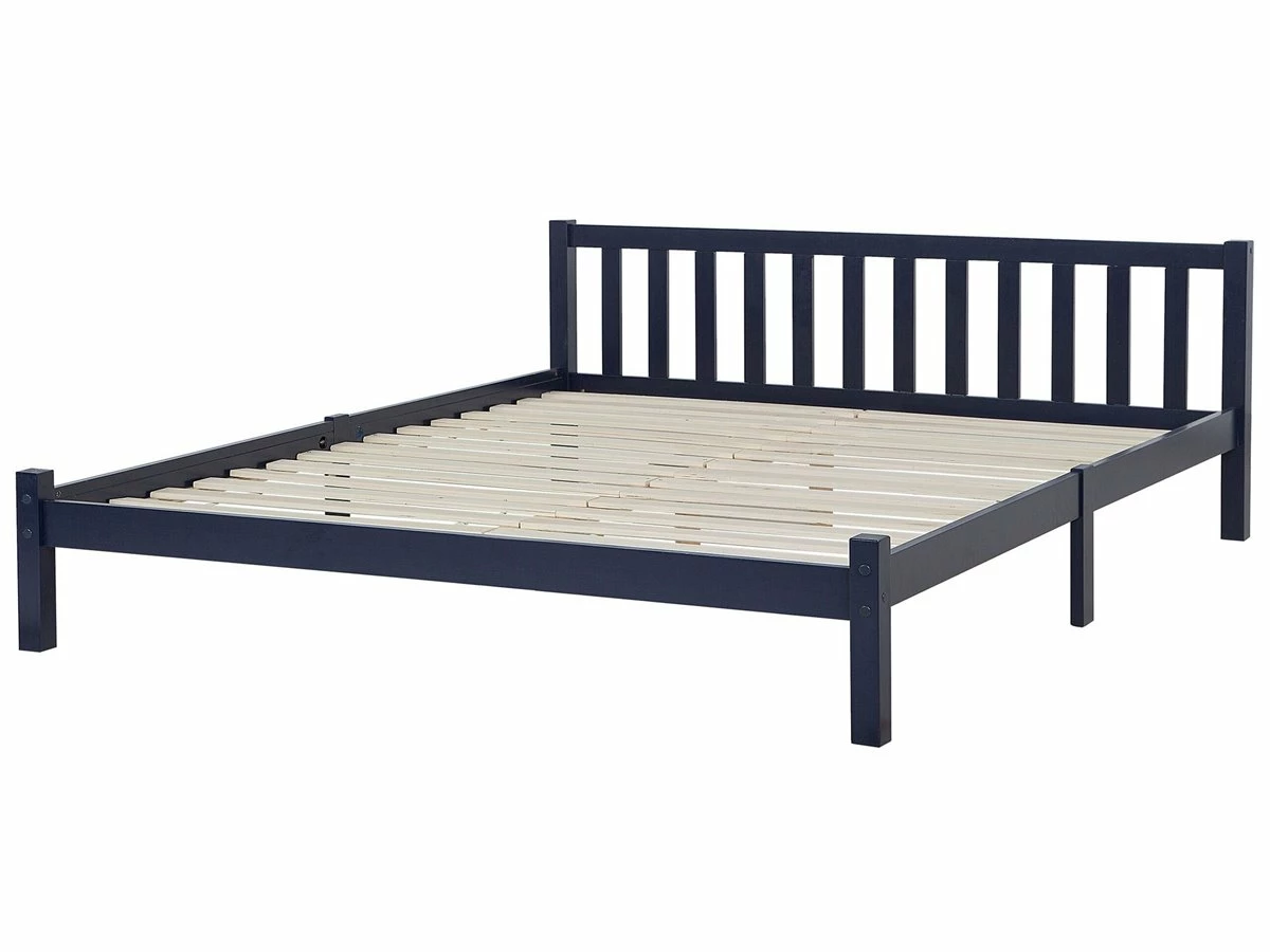 Cama Con Somier De Madera De Pino Azul Marino 180 X 200 Cm FLORAC - Imagen 6