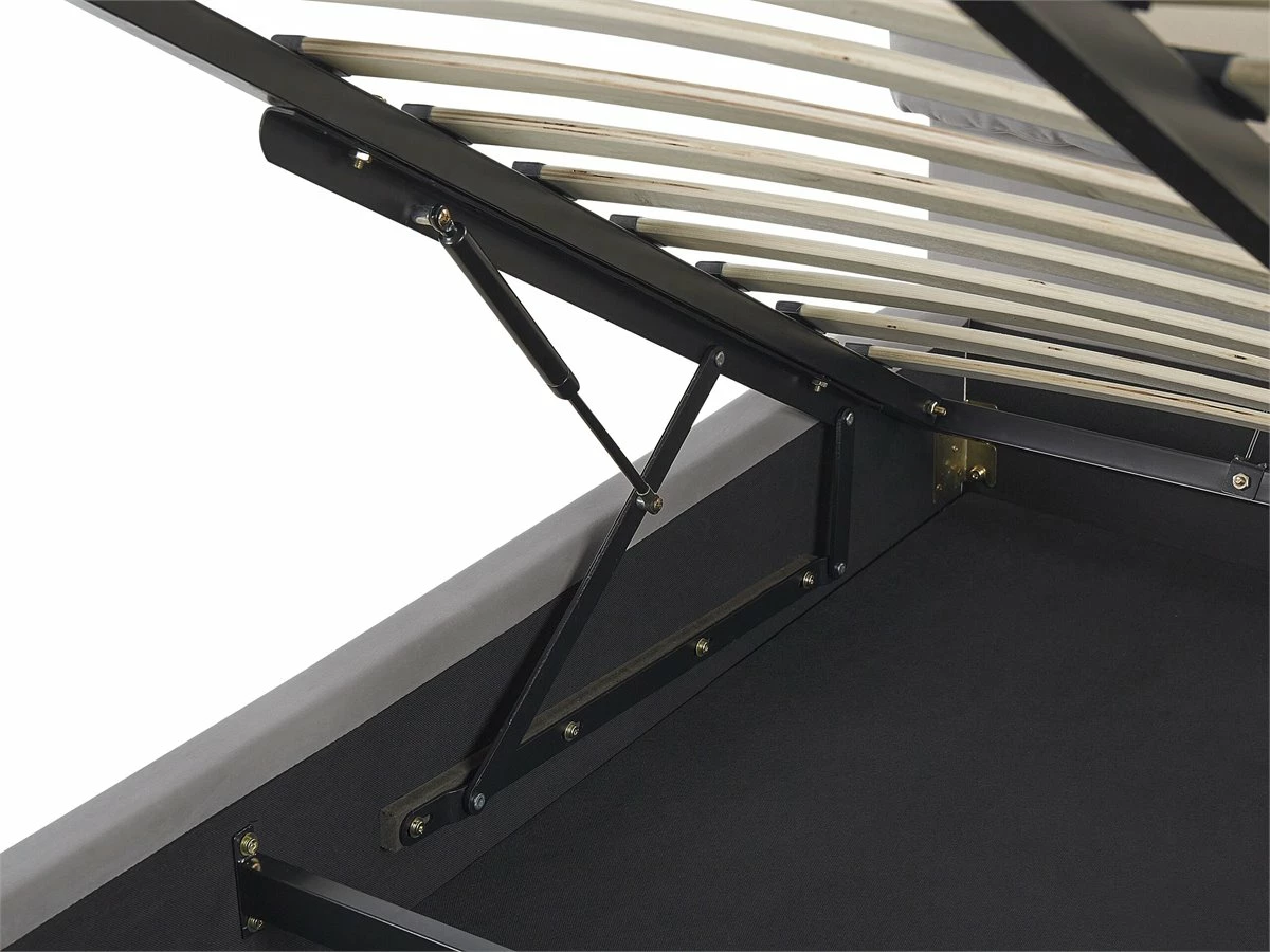 Cama Con Somier De Terciopelo Gris Claro 160 X 200 Cm BATILLY - Imagen 9