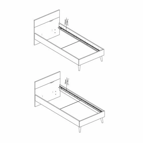 Cama 90x200 DELTA Blanco Y Roble Patinado - Imagen 8