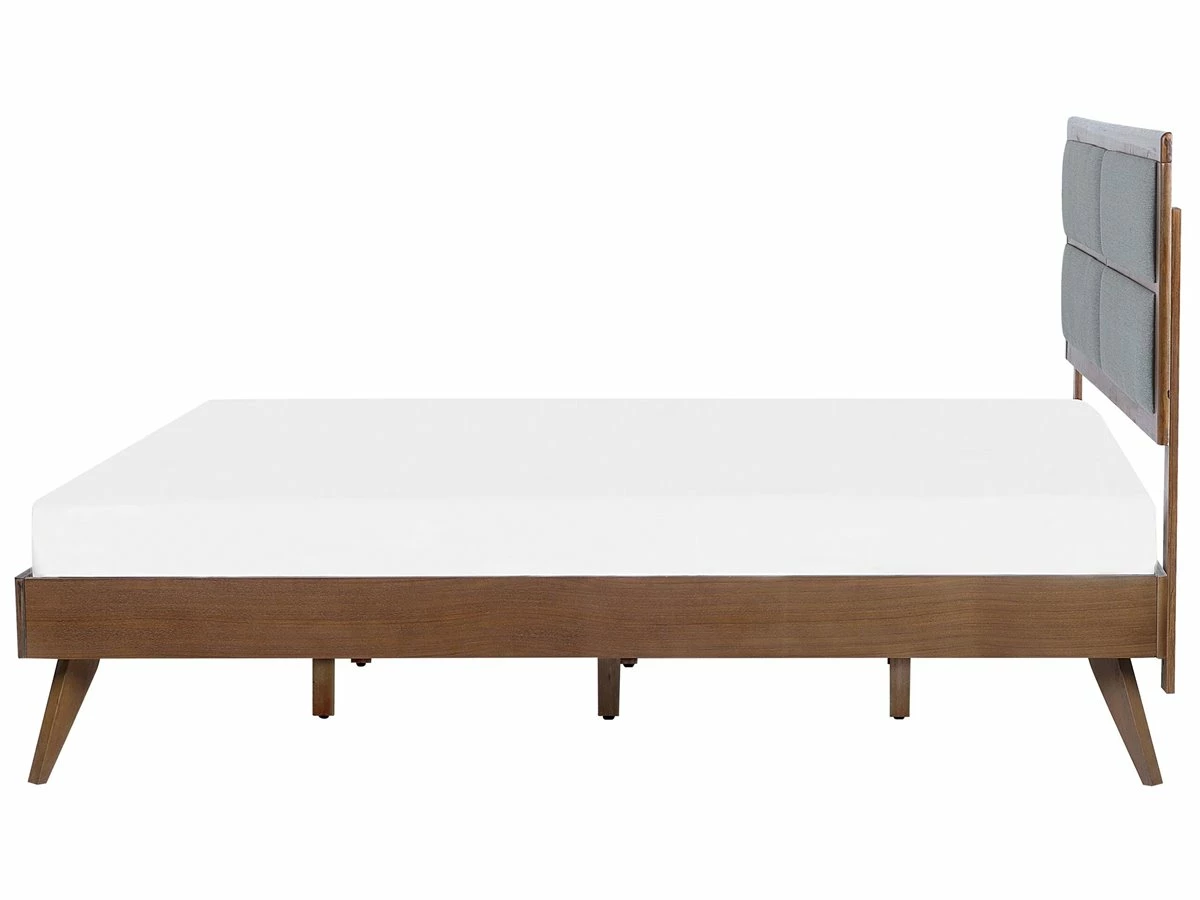 Cama Con Somier Madera Oscura/gris 180 X 200 Cm POISSY - Imagen 5