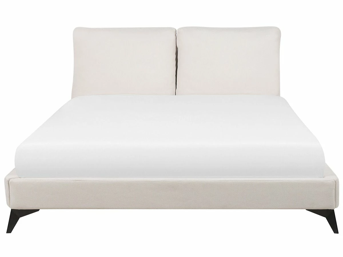 Cama Con Somier De Chenilla Beige Claro 180 X 200 Cm MELLE - Imagen 4