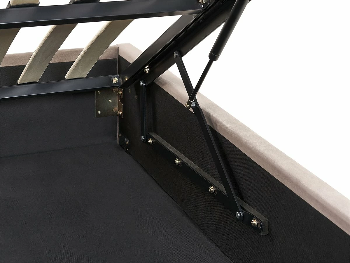 Cama Con Almacenaje De Terciopelo Gris Pardo 140 X 200 Cm ROUEN - Imagen 9