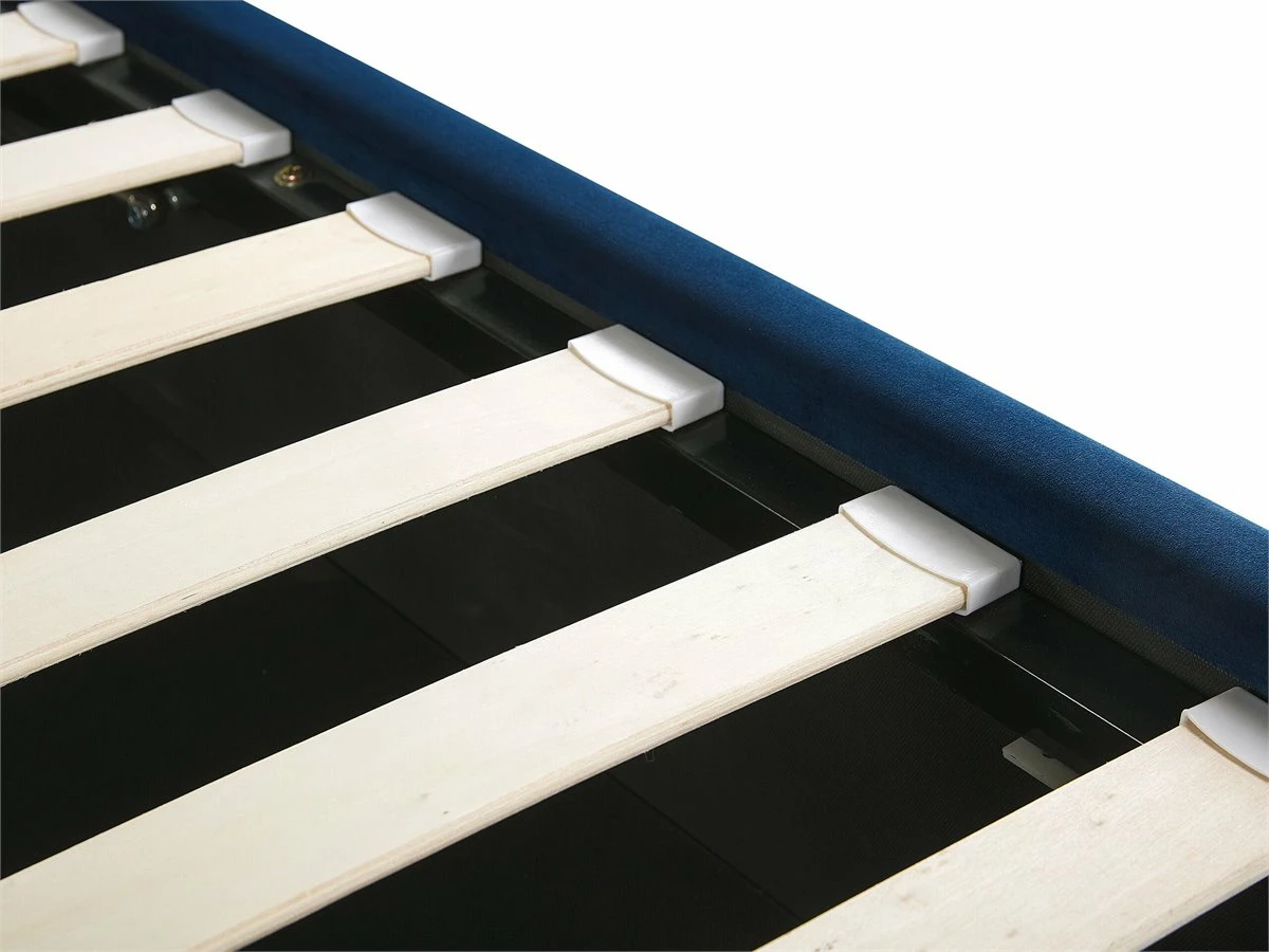 Cama Con Somier De Terciopelo Azul Marino/negro 140 X 200 Cm SEZANNE - Imagen 11