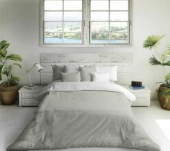 FUNDA NORDICA BICOLOR REVERSIBLE GRIS PÁLIDO 84/ BLANCO CAMA 90