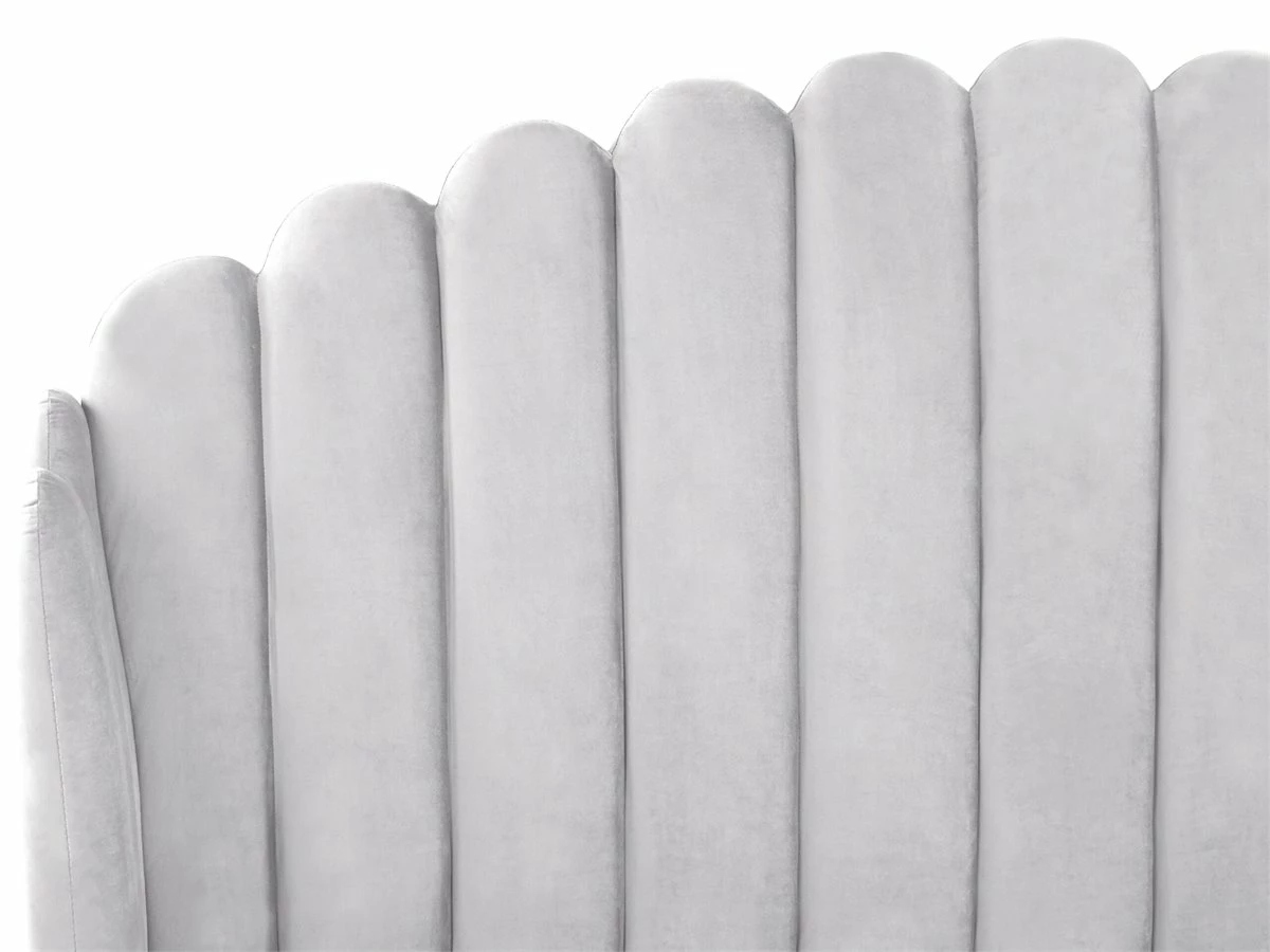 Cama Con Somier De Terciopelo Gris Claro/dorado 180 X 200 Cm AMBILLOU - Imagen 7